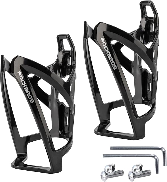 ROCKBROS Bike Water Bottle Holder Ultra-Light Bicycle Bottle Cages with Screws Tool, Universal Bike Cup Holder for Road MTB Mountain Bikes Cycling Accessories(2 Pack)