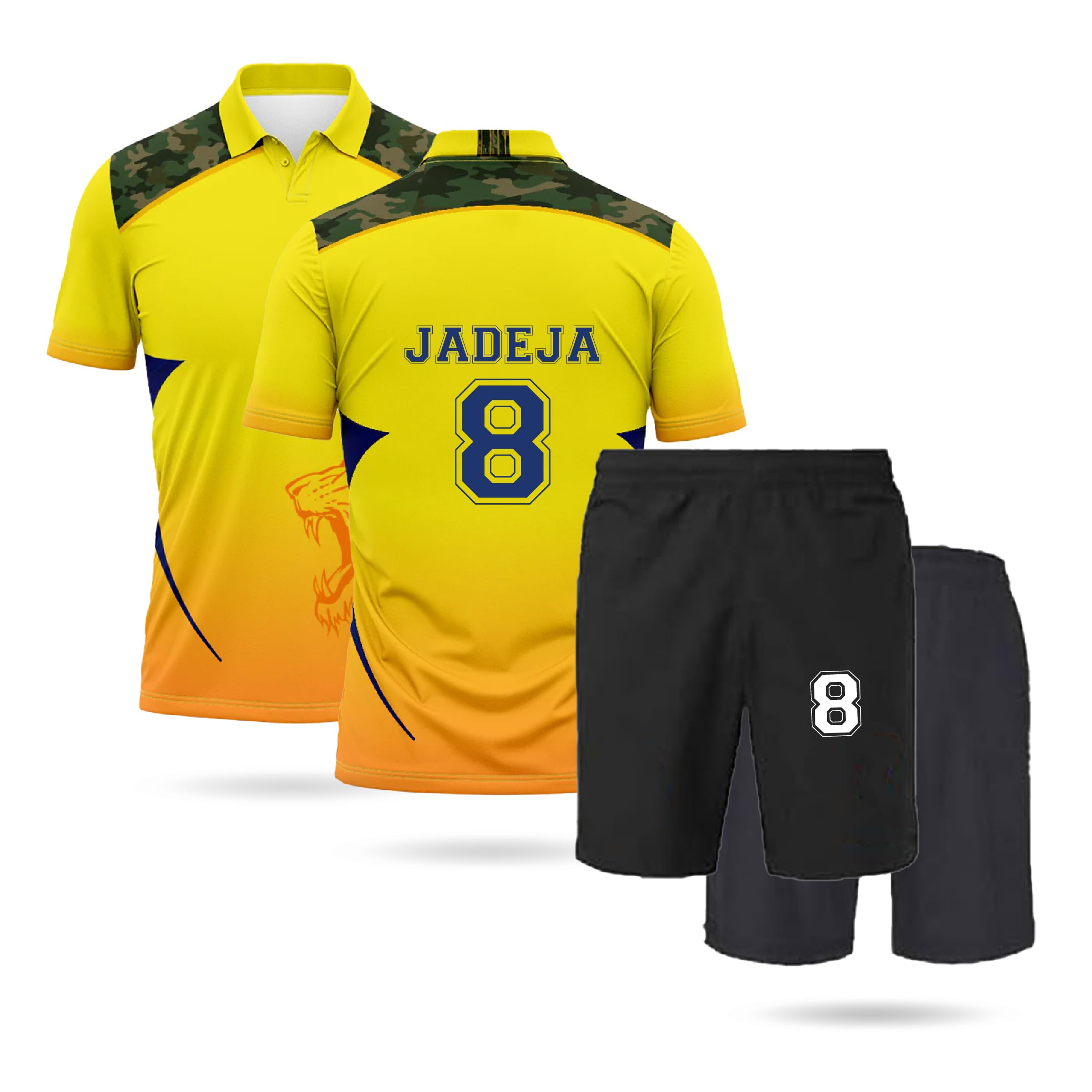 95miles garments Ravindra Jedeja Jersey 8 Number Jersey with Shorts Team Chennai Cricket Jerseys Team Men's-picture-28
