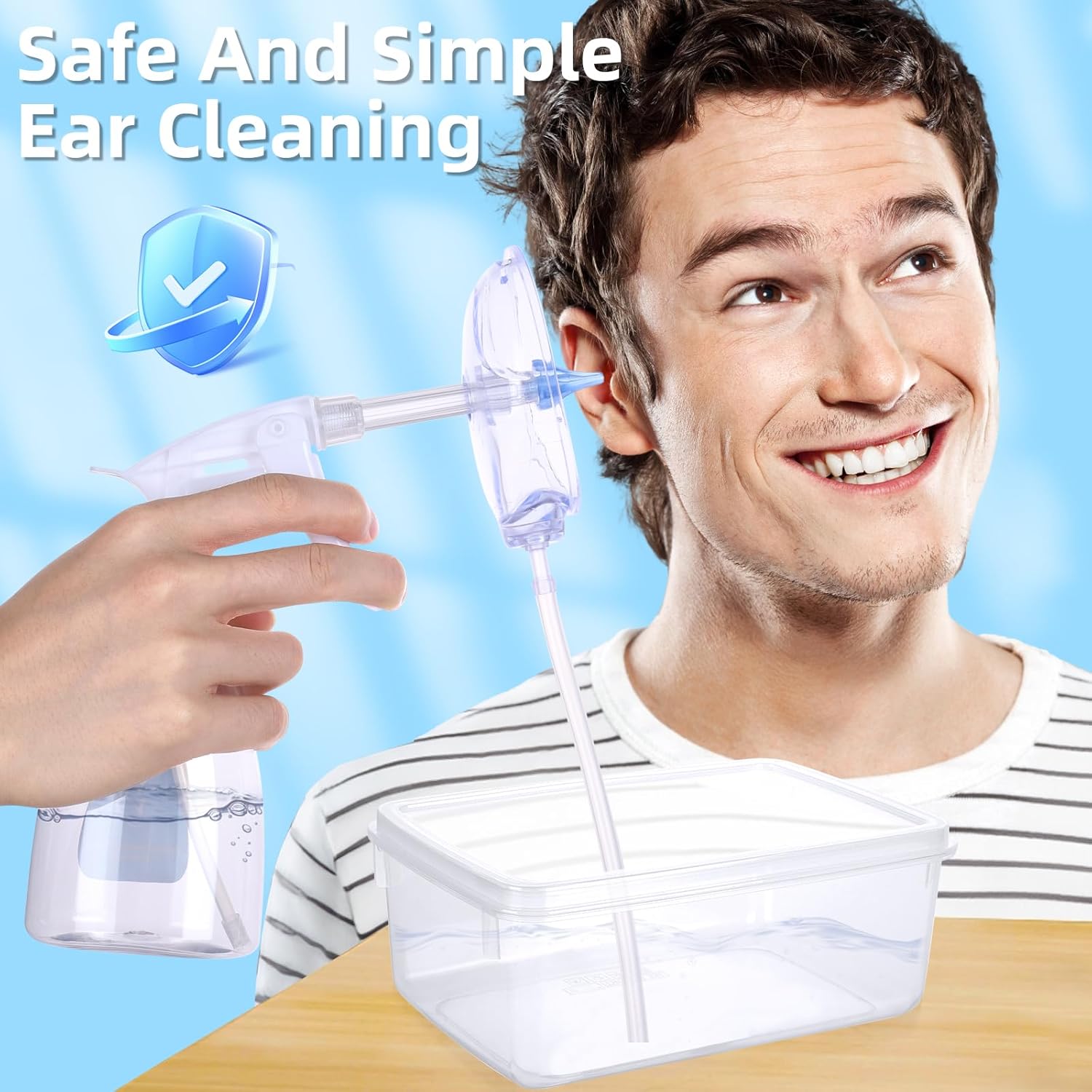 2 in 1 Ear Wax Removal Tool kit,Ear Cleaner Kit,Ear Flushing Kit for Adults Dog Cat Ear Cleaning Kit,Ear Irrigation Kit Ear Cleaner with Camera