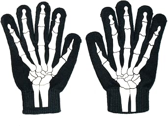 Gone For a Run Skeleton Gloves - Halloween Running Gloves - One Pair