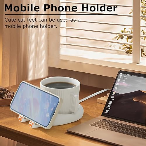 Miniatura 6 de PUSEE Calentador de taza de café, calentador de café eléctrico para escritorio con apagado automático, calentador de velas inteligente con 3 ajustes