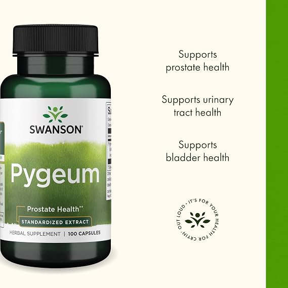 Swanson Pygeum Prostate Health Supplements for Men, 100 Capsules