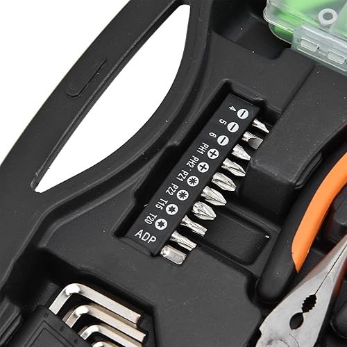 Miniatura 5 de Juego de caja de herramientas de 108 piezas con manga, trinquete, destornillador, llave para reparaciones diarias y mantenimiento del hogar, 11.2 x