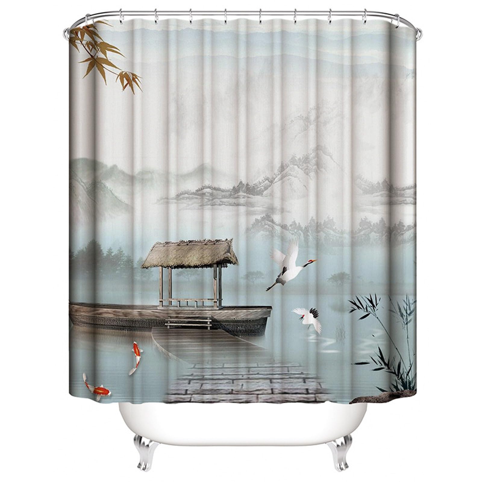 Rideau douche 180x220 imperméable en polyester anti-moisissure