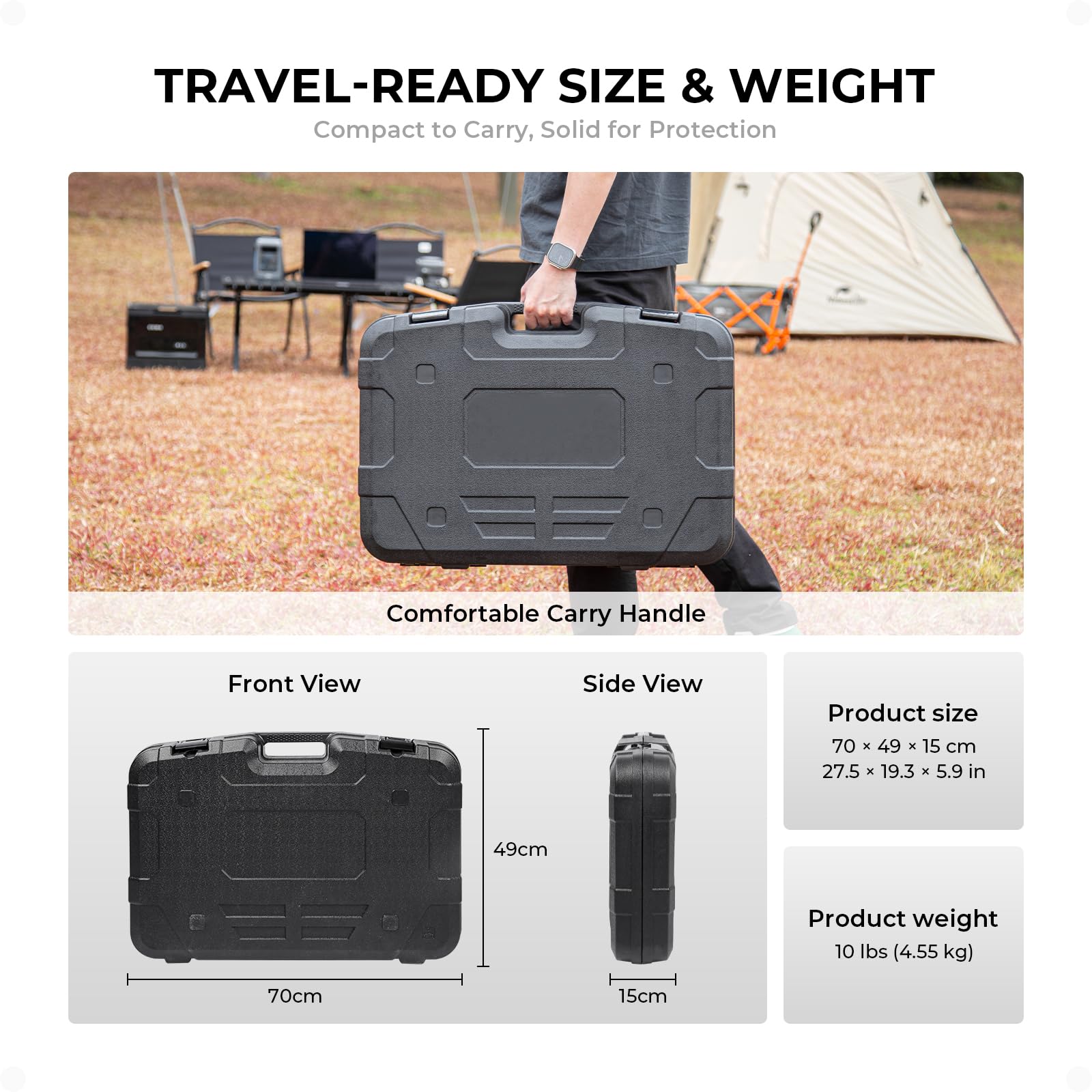 Valise de Transport pour Starlink Standard Gen 3, Étui Rigide de Protection avec Mousse Personnalisée pour Antenne Gen 3, Routeur et Câbles, Rangement Extérieur Durable