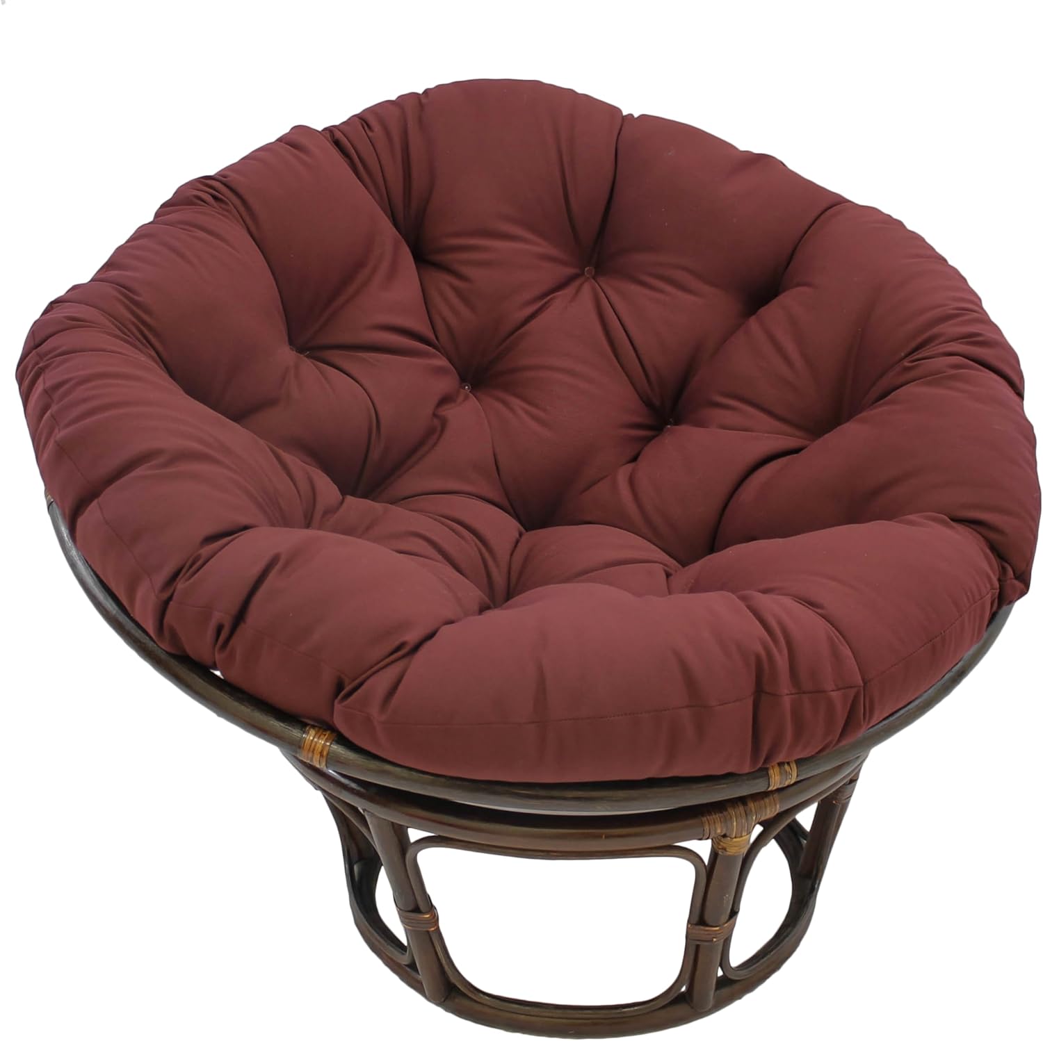 Blazing Needles Solid Twill Papasan Chair Cushion, 44" x 6" x 44", Burgundy