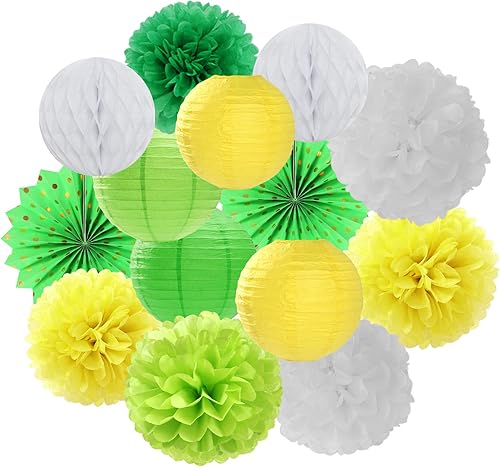 Miniatura 110 de Decoraciones de fiesta de otoño de melocotón beige y naranja, 14 faroles de papel, 14 piezas de otoño de cosecha de Acción de Gracias, cumpleaños