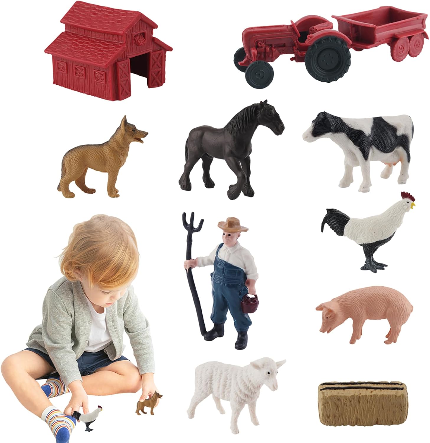 SHITOOMFE Plastic Animals Farm Animal Toys 10PCS/Set