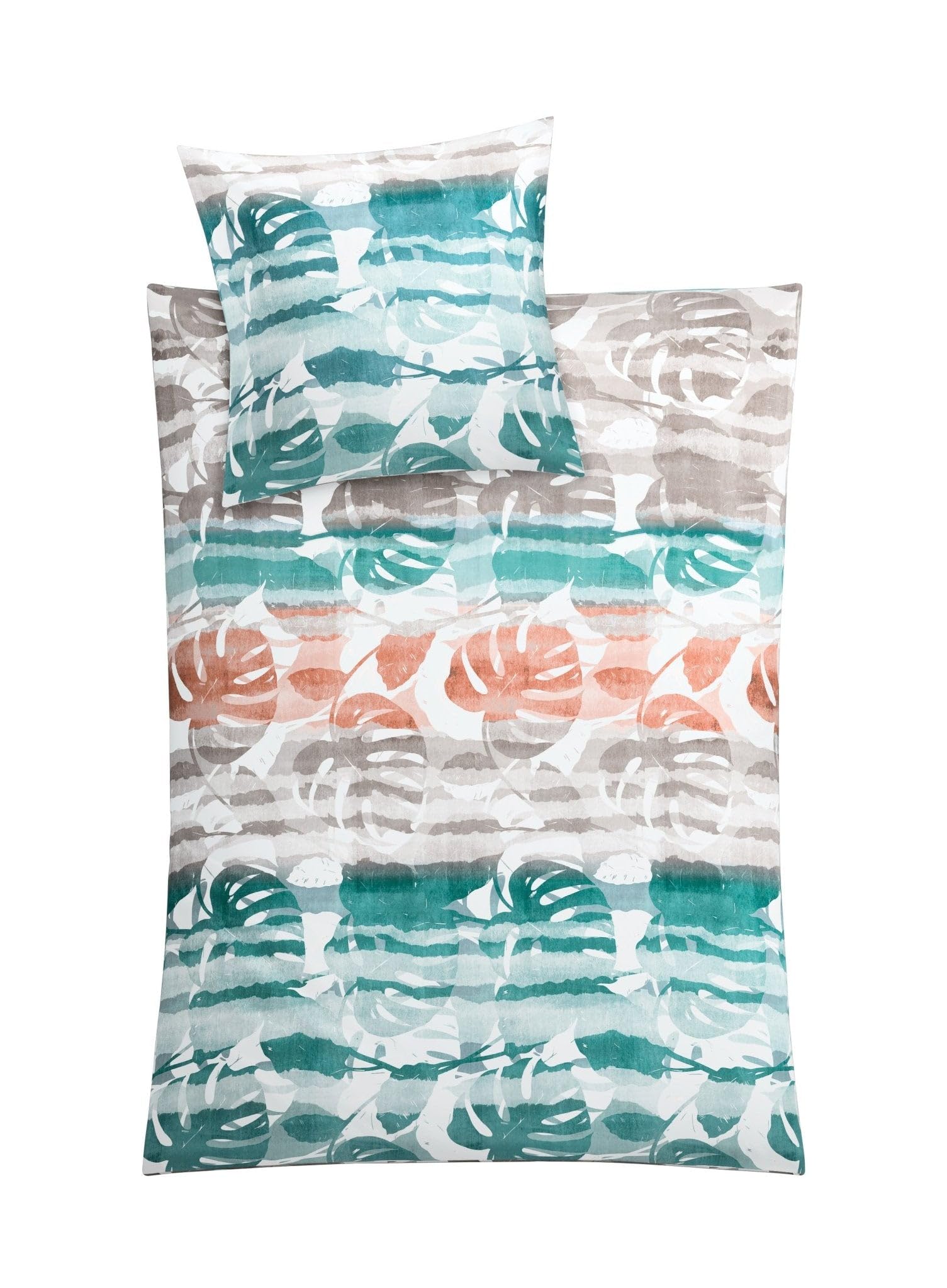Kleine Wolke Jill Bed Linen, Cotton, Aqua, 155 x 220 cm (80 x 80 cm)