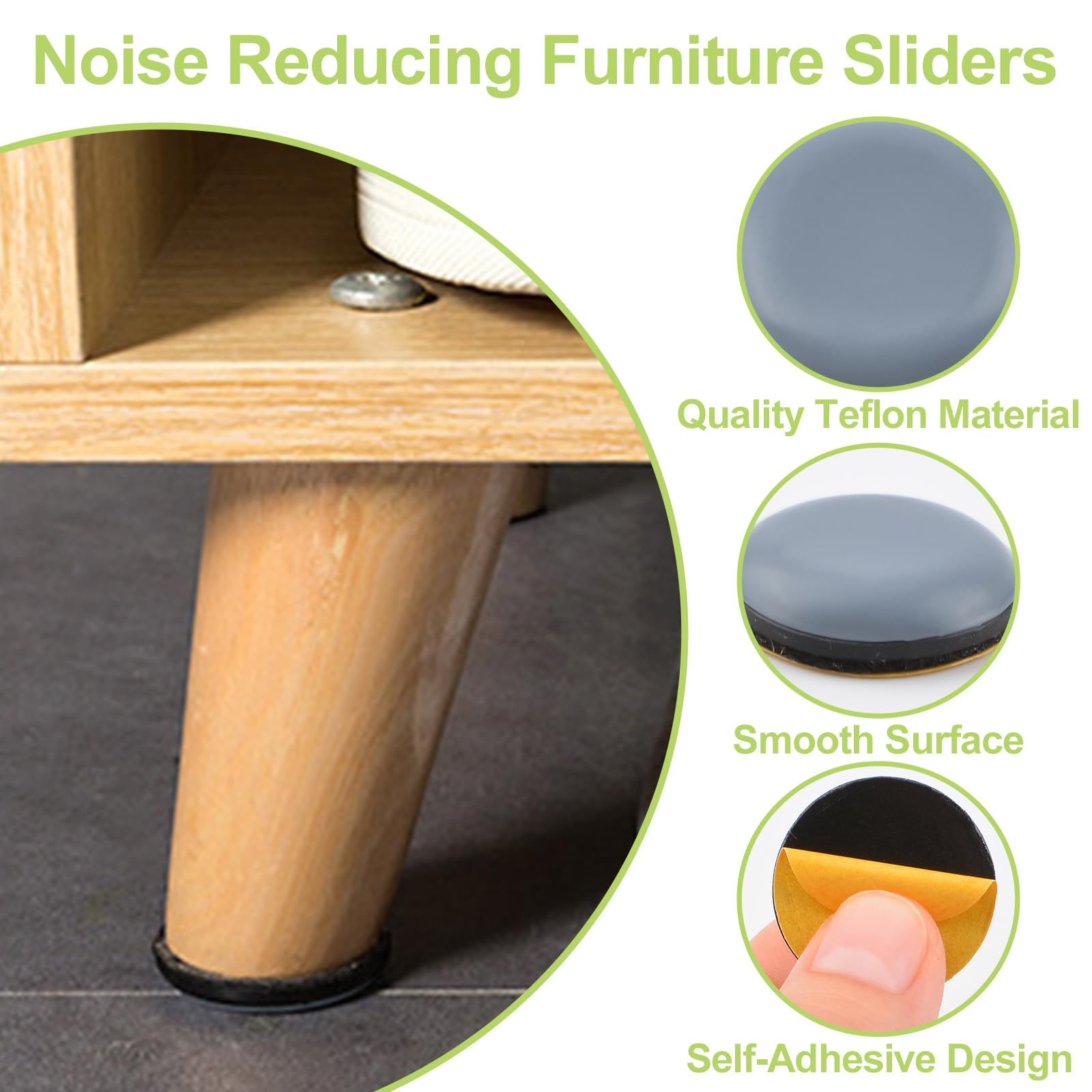 20x Teflon Furniture Gliders With Screws - 19 Mm (round) - Furniture Gliders/glider (Teflon