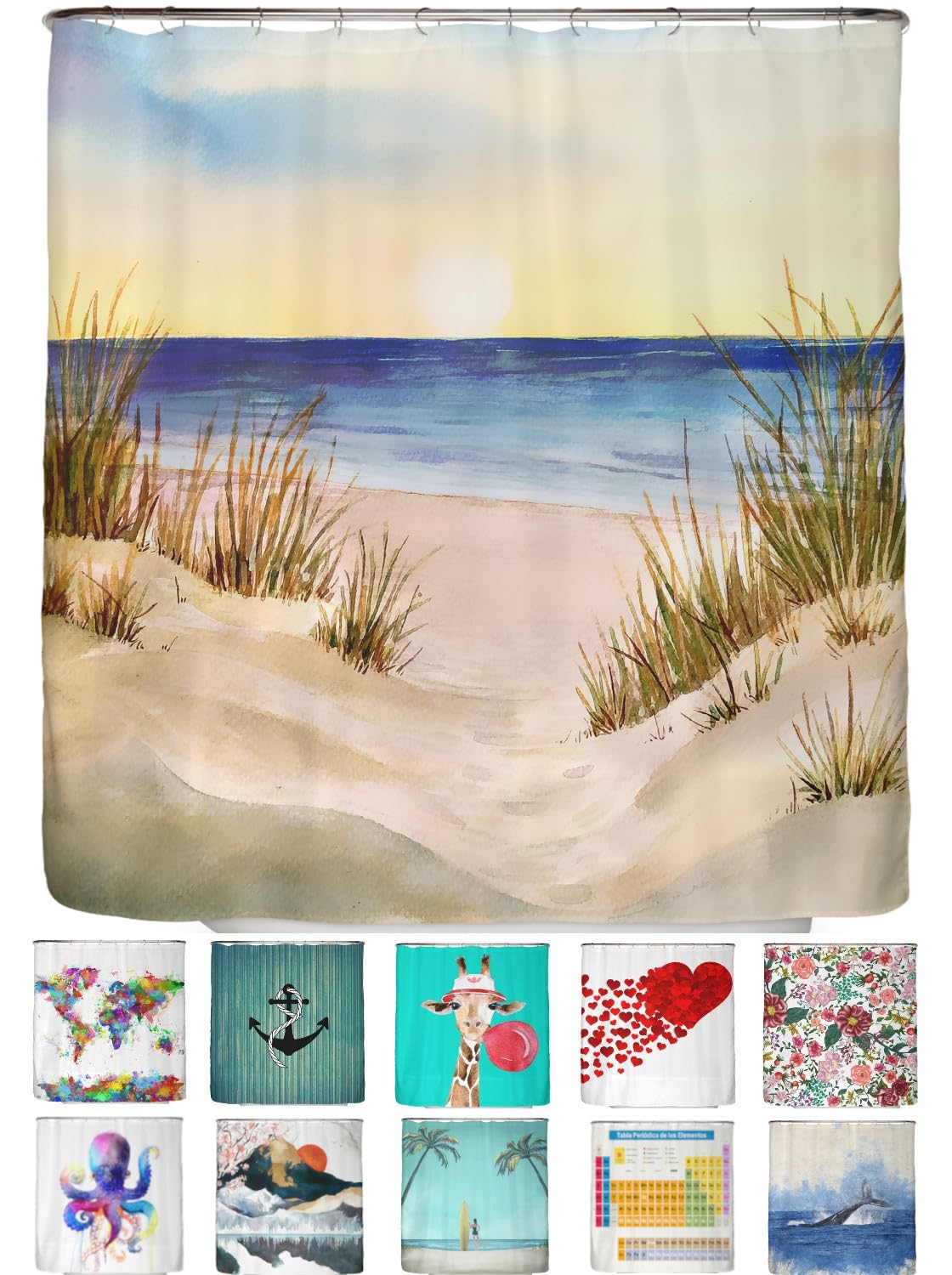arteneur Anti-Mould Shower Curtain 200 x 220 cm Costa Marina