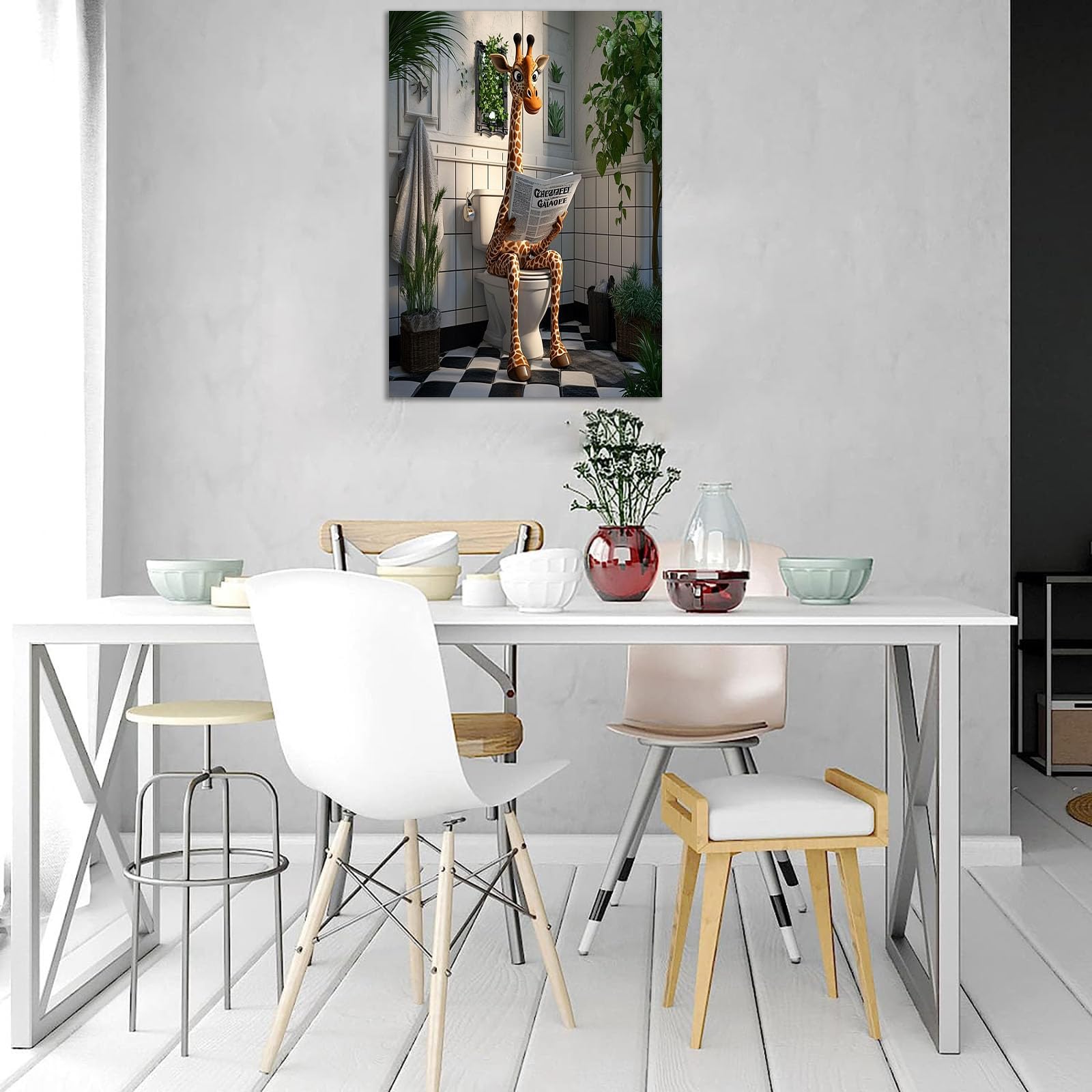 TZKRWRH Tableaux De Salle De Bain - Impression Sur Toile Moderne Botanique abstraite Decoration Salon Peinture Tableaux Chambre Toiles Maison(vert)-70x100cm Encadrée