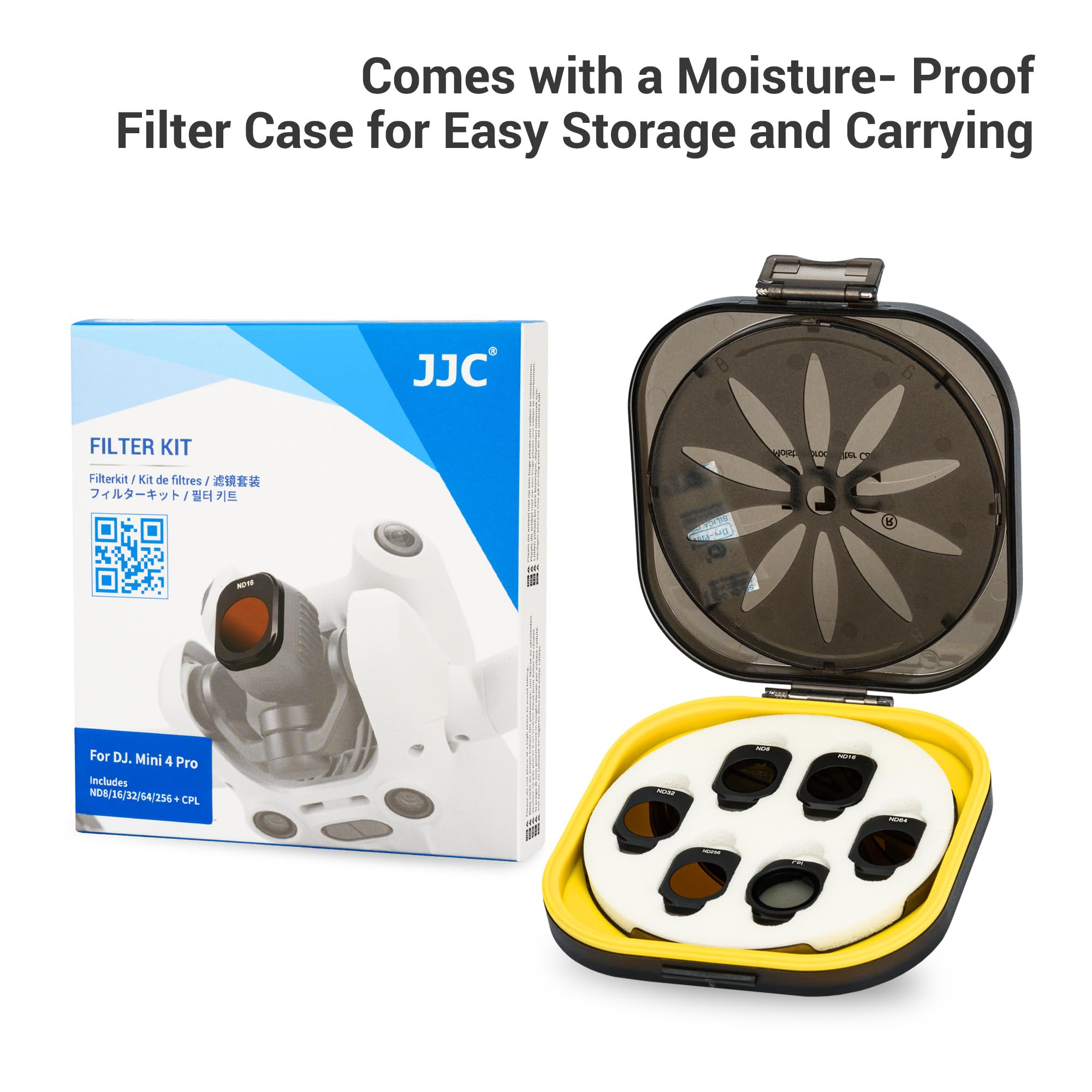 JJC Mini 4 Pro ND, paquete de 6 filtros ND8/ND16/ND32/ND64/ND256/CPL polarizador y filtro ND compatible con DJI Mini 4 Pro, marco ligero y de aluminio, accesorios DJI Mini 4 Pro