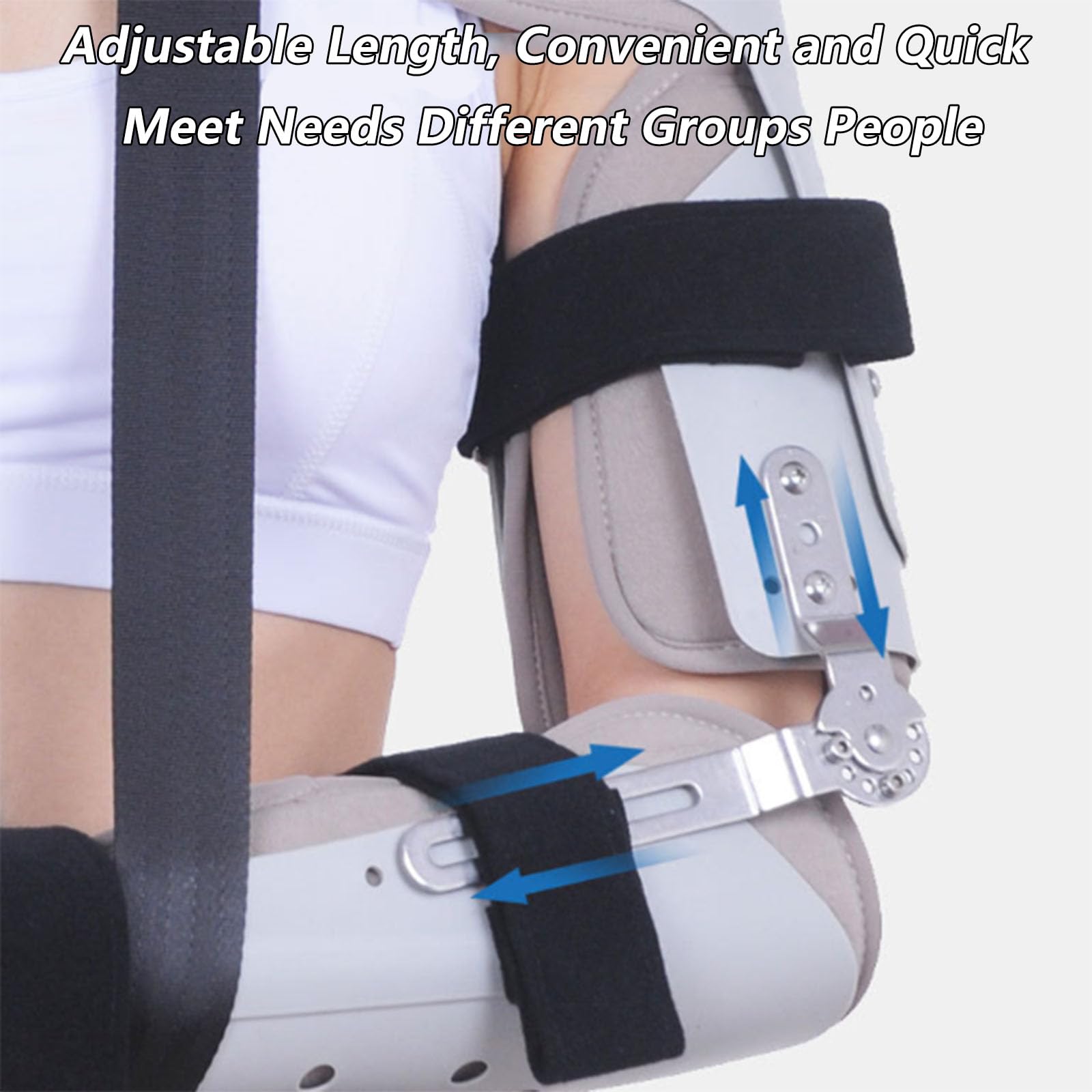 SFKLYU Tutore Immobilizzatore Gomito Gesso Lungo Rimovibile Braccio Stecca Ortopedica Morbida Avambraccio Tutore Gomito Post Operatorio Regolabile Stabilizzatore Post Gomito,Right