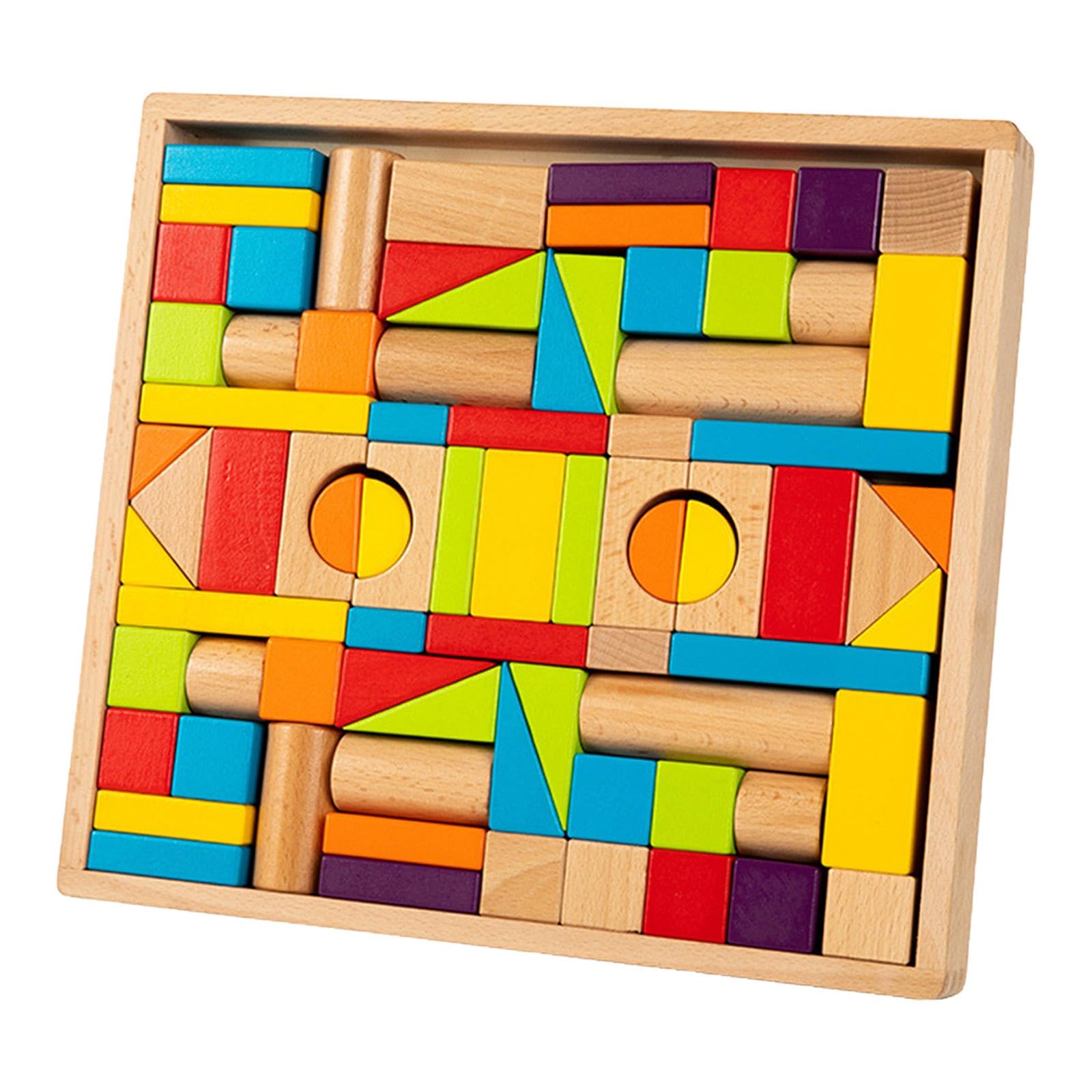 78 Pezzi Blocchi da Costruzione in Educativo Sviluppo Abilità Motorie Mattoncini DIY Interattivi per Bambini Adatto per Casa Scuola attività, Colorato