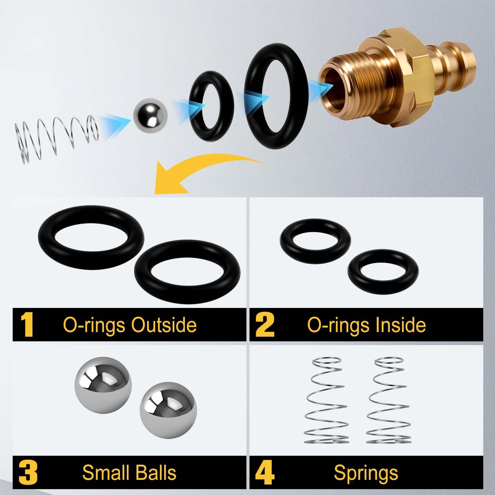 SPEEDWOX Kit inyector de jabón para lavadora a presión Reemplaza piezas 190593GS 190635GS 203640GS y 308452002 Accesorios de latón sin plomo rosca macho 1/8 pulgada-27