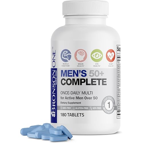 Bronson ONE Daily Mens 50+ Complete Multivitamin Multimineral, 180 Tablets
