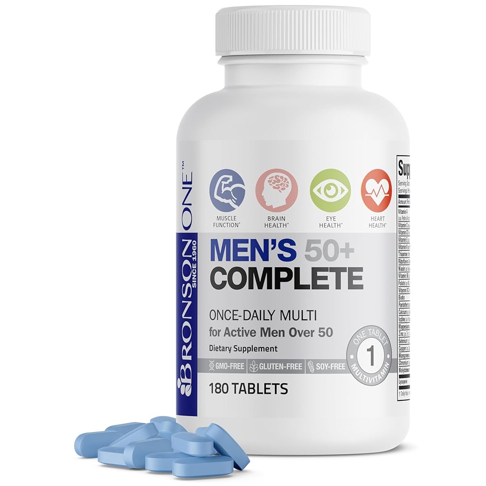 Bronson ONE Daily Mens 50+ Complete Multivitamin Multimineral, 180 Tablets