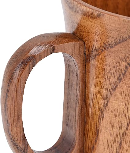 Miniatura 9 de Taza de madera, taza de madera de 9.5 fl oz con asa, tazas de viaje para acampar para el hogar, restaurante, para bebidas calientes, madera de