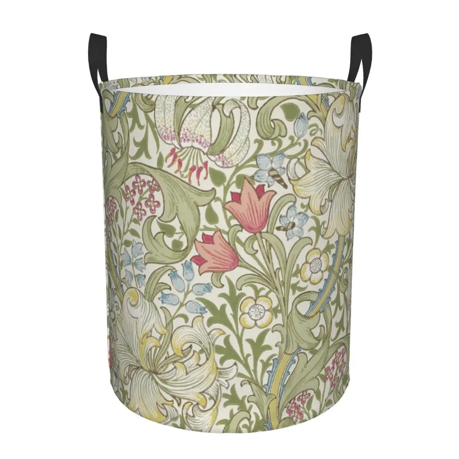 Fabric laundry hamper Laundry Basket Collapsible Floral Textile Pattern Hamper Organizer Storage Bins for Family(Color1,42x34 cm)