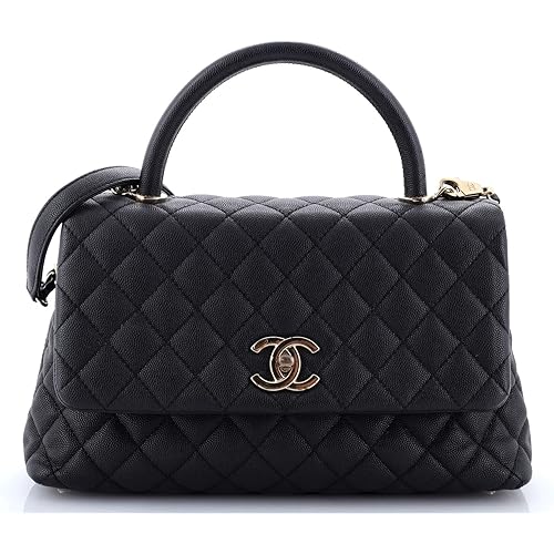 Chanel, Pre-Loved Coco Top Handle Bag Quilted Caviar Small, Black