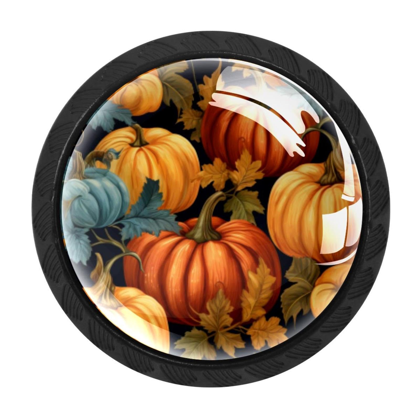 CHENZZZZ 4 Pieces Thanksgiving Pumpkin Kitchen Cabinet Knobs Drawer Knobs Dresser Knobs Black Knobs Drawer Pulls Dresser Drawer Handles Knobs for Dresser Drawers