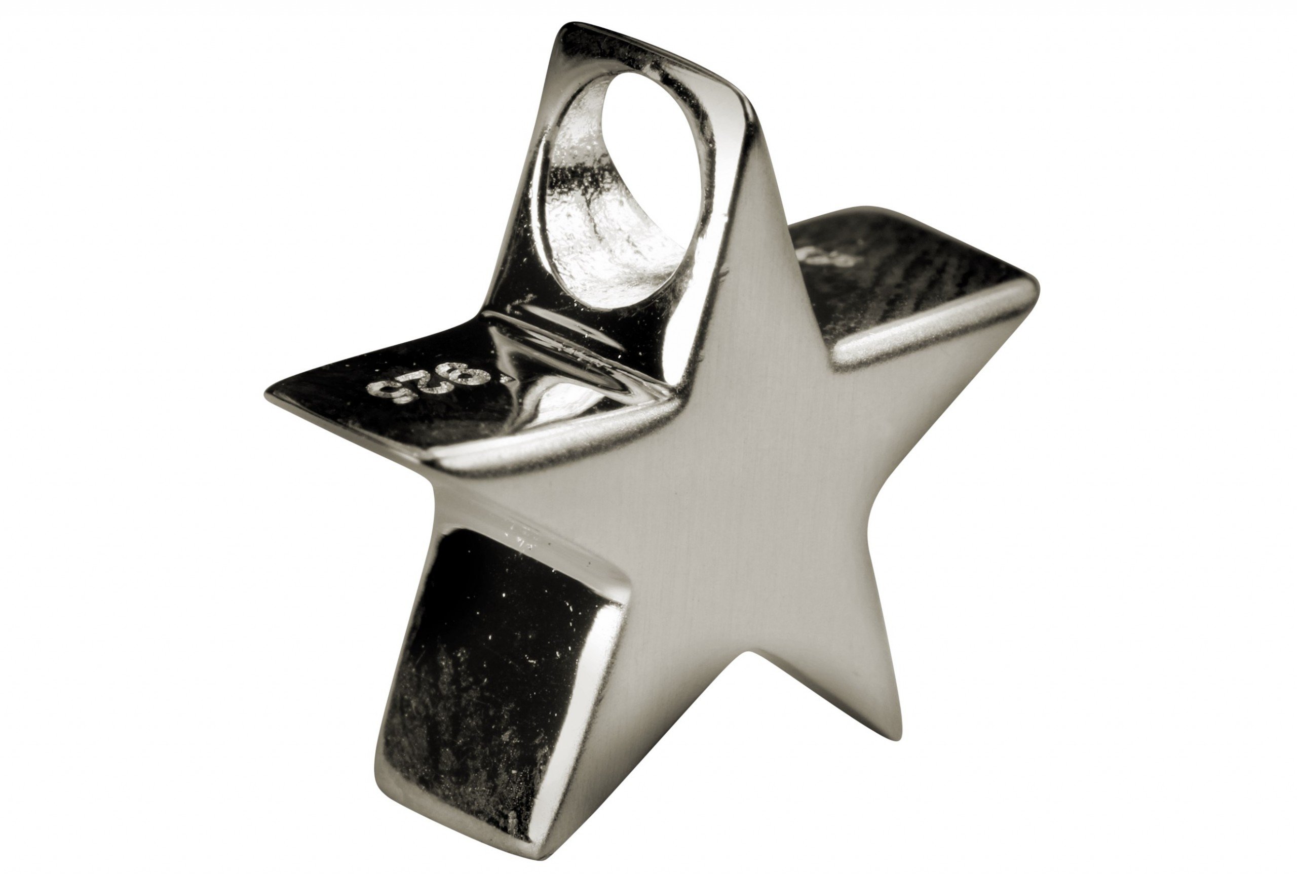 SILBERMOOS Damen Anhänger Stern Sternchen klein massiv matt glänzend 925 Sterling Silber Star
