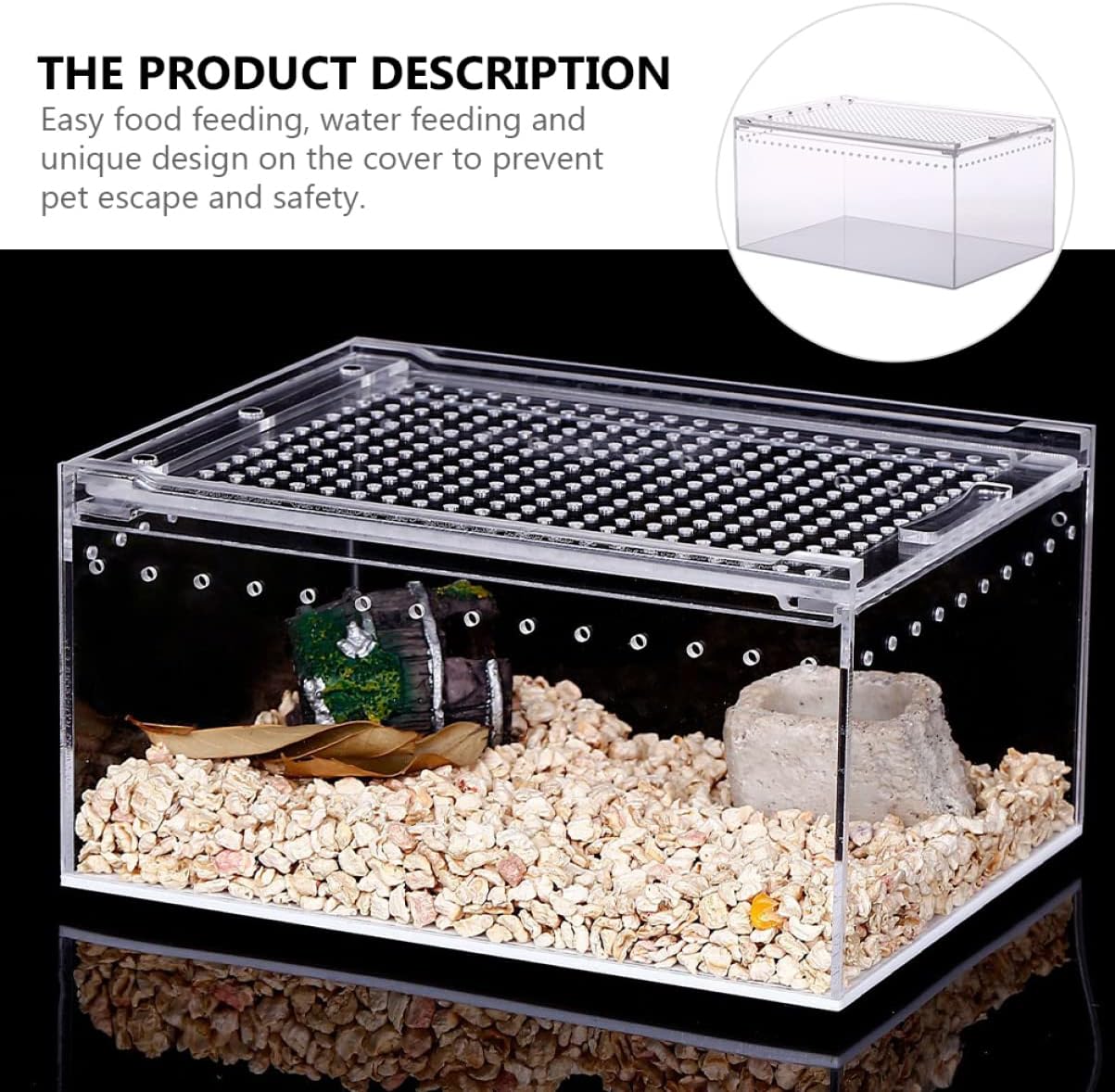 Acrylic Leak Climbing Pet Box for Reptiles Crabs Critter Box Turtle Tank