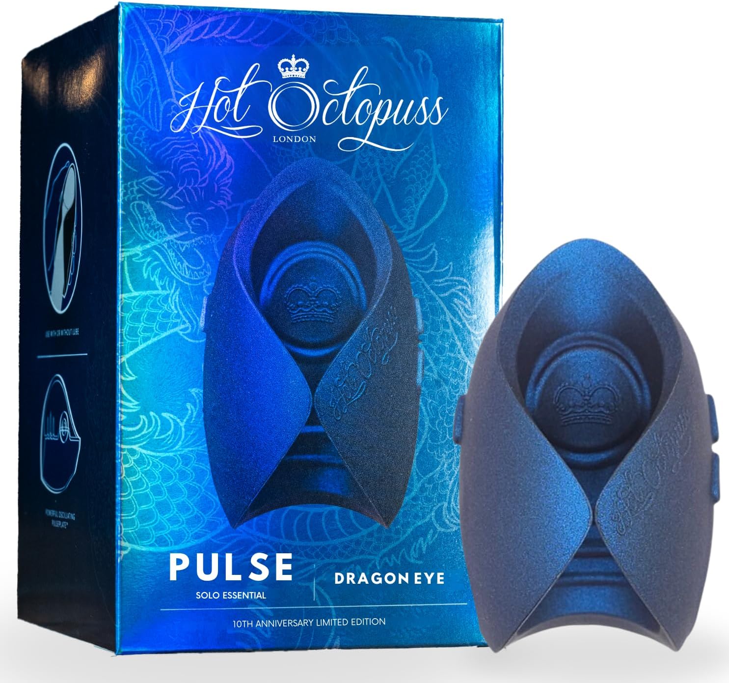 Hot Octopuss Pulse Solo Essential Dragon Eye Limited Edition | Premium Male Masturbator | Hands-Free Guybrator | PulsePlate™ Tech | Waterproof, Rechargeable – Vibrating Penis Sleeve Adult Sex Toy