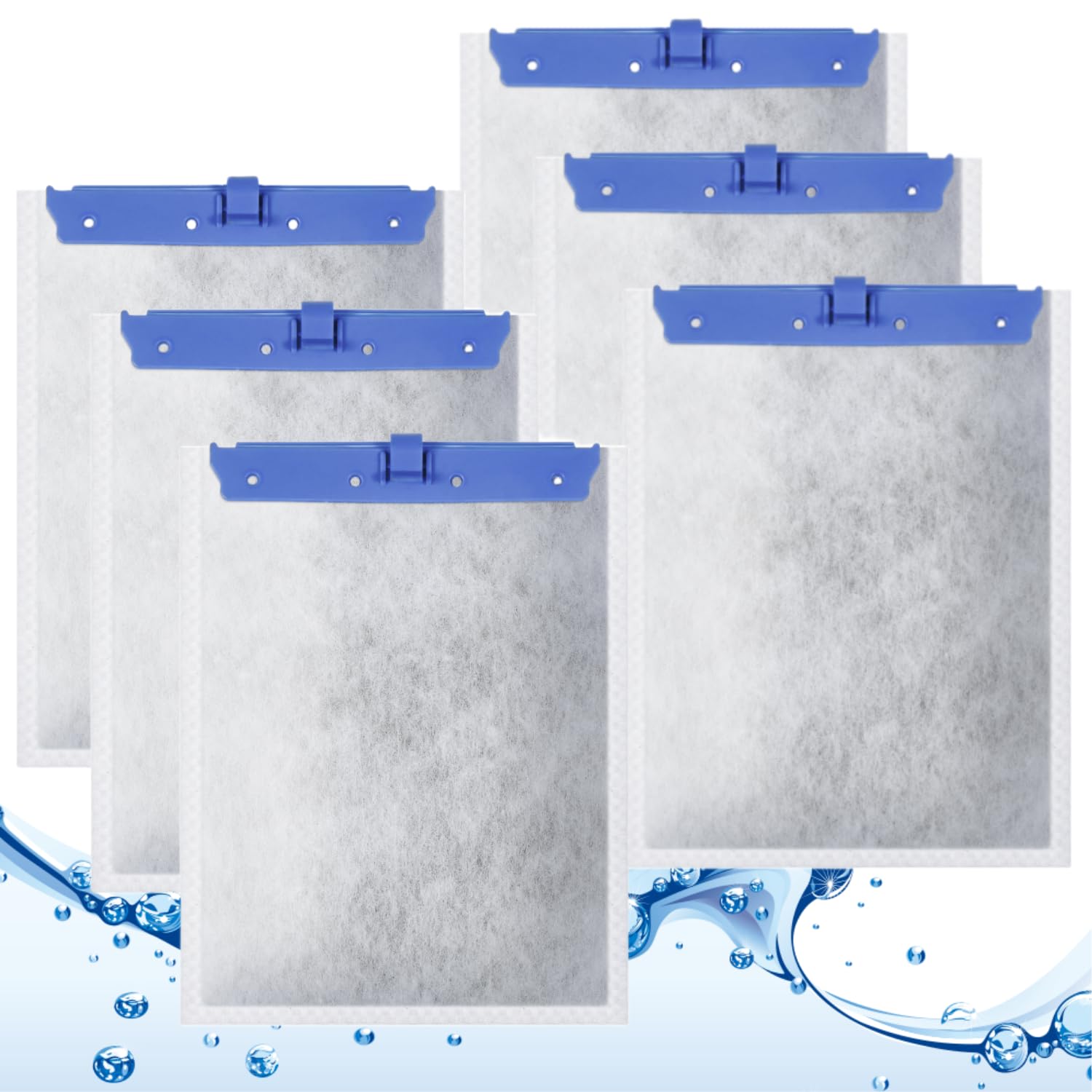 Aquarium Filter Cartridge Compatible with Tetra Whisper Bio-Bag Power Filters, Replacement Filter Cartridges for Tetra ReptoFilter Cartridges Aquariums (6 Packs, Large)