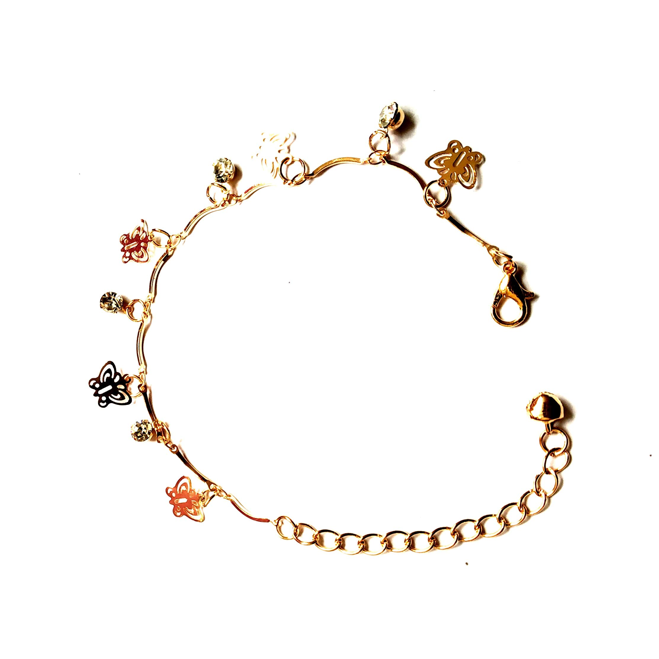 Aniksha Metal Gold-Plated 2 In 1 Charm Bracelet and Anklet for Women
