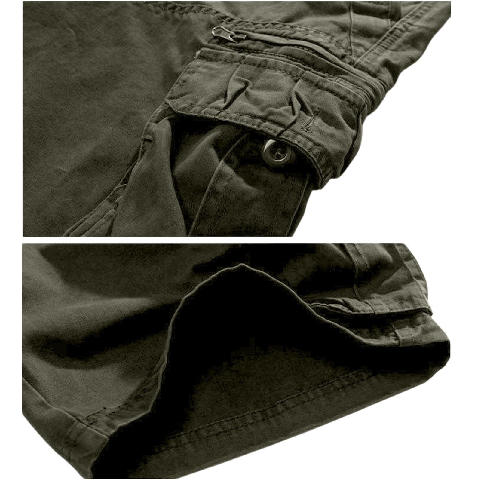 Short de travail en coton stretch avec fermeture éclair pour homme