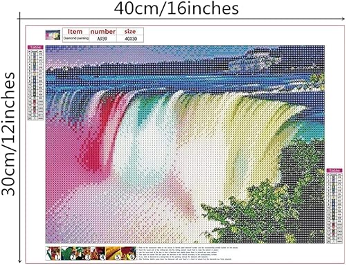 Miniatura 2 de NineHorse NIHO-JIUMA - Kit de pintura de diamantes de las cataratas del Niágara, kit de arte de diamante 5D, lienzo de taladro completo, regalo para