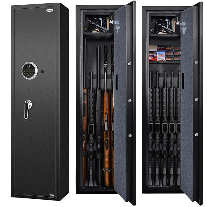 Buy Langger V Biometric Rifle Gun Safe, Quick Access 5Gun Large