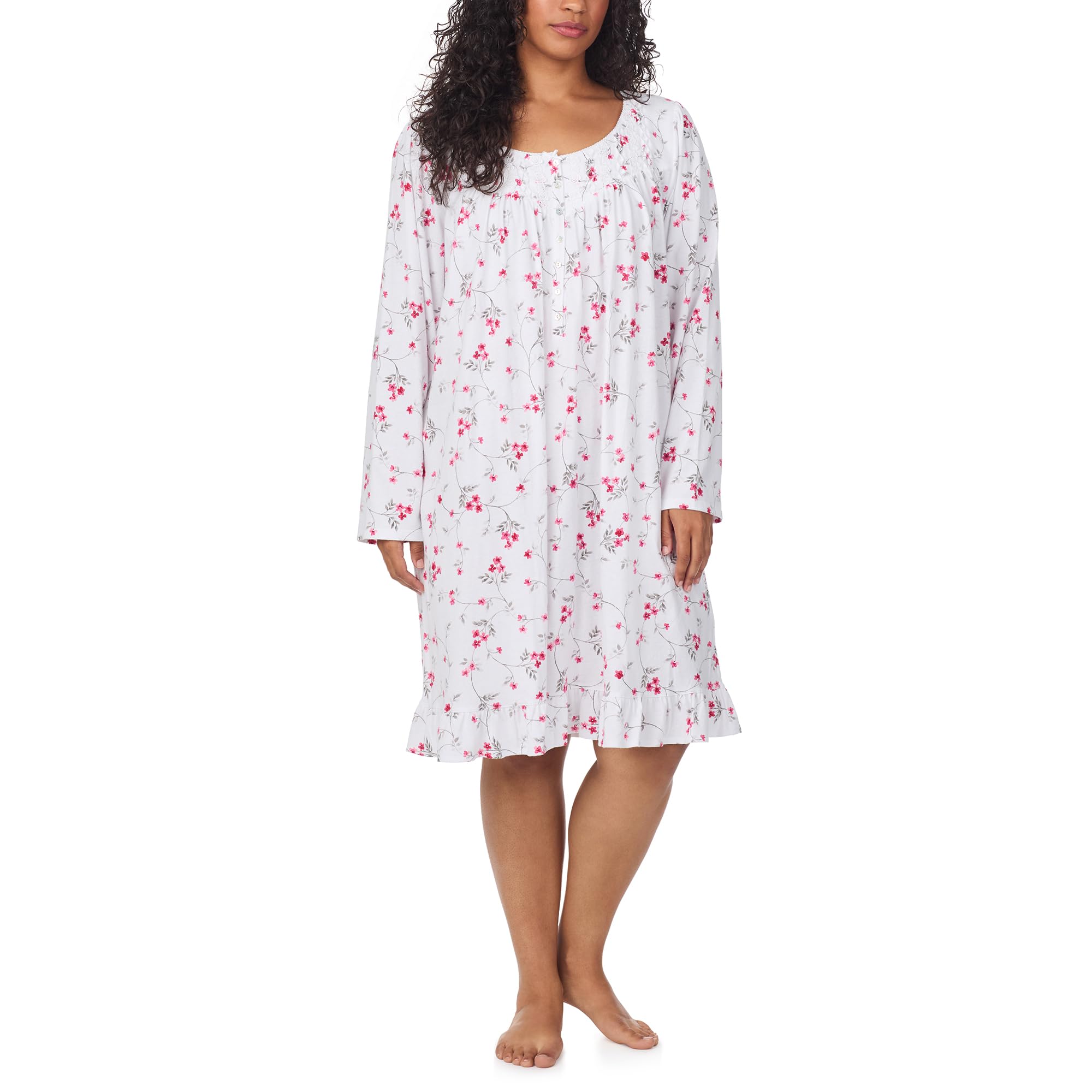 Eileen West Womens Sleepwear & Loungewear - Brushed Flannel Collection - 100% Cotton Long Sleeve Waltz Nightgown