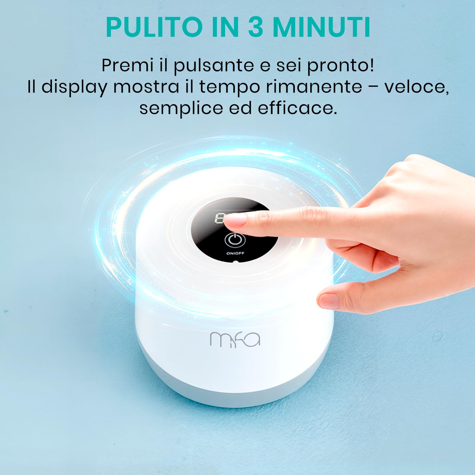 mfa® | Pulitore a ultrasuoni per protesi dentarie, apparecchi ortodontici, bite, retainer, aligner, dentiere, dispositivi occlusali, gioielli | Ultrasonic Dental Cleaner