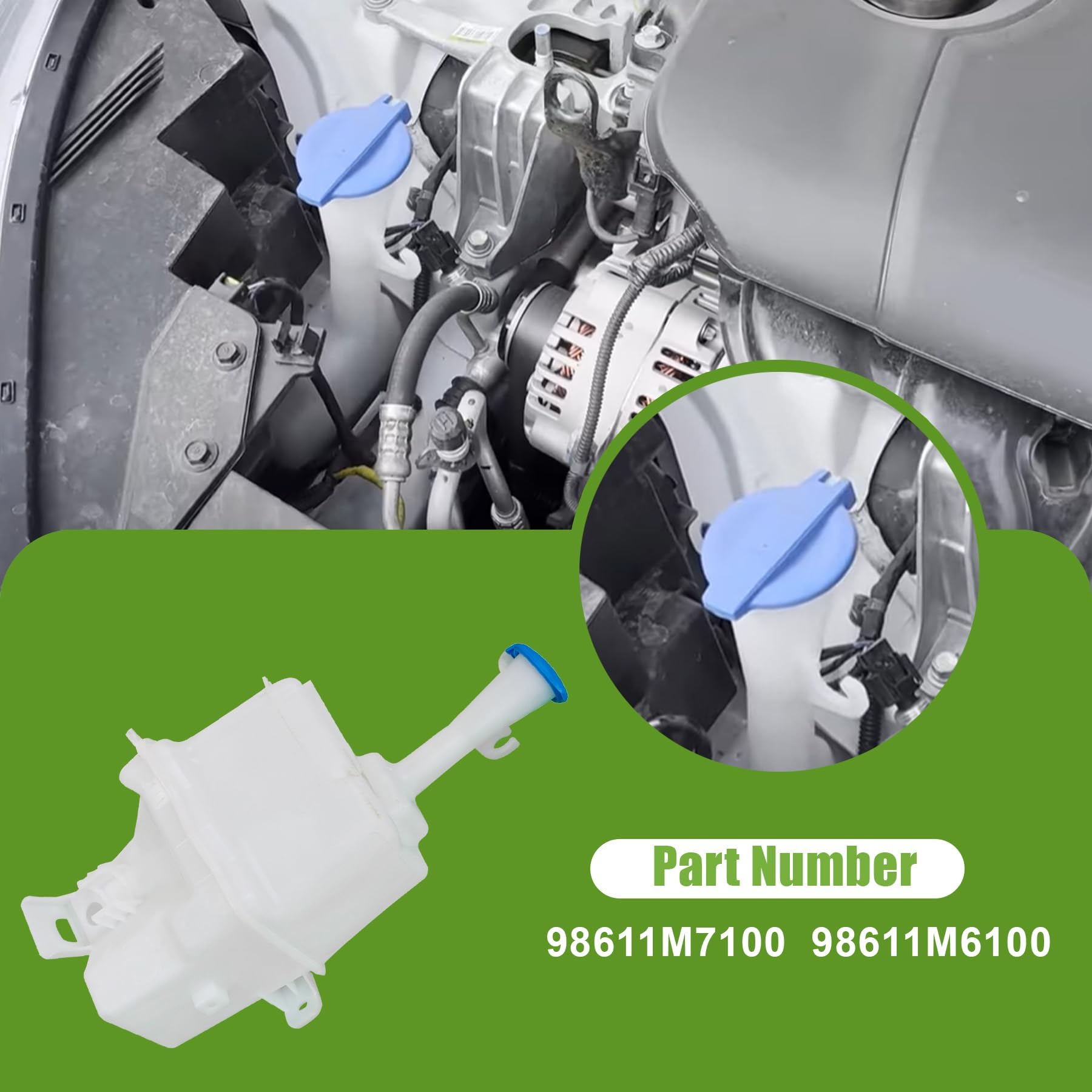 XQSMWF Depósito de líquido para limpiaparabrisas 98611M7100 compatible con Kia Forte 2019-2023