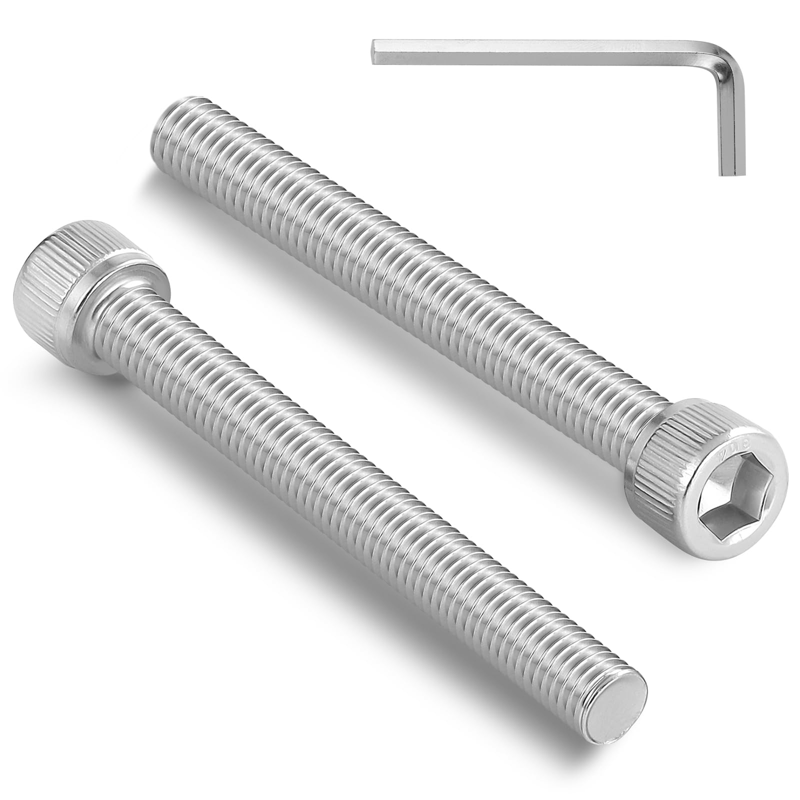 BNUOK 60pcs M4 x 40mm Hex Socket Head Cap Screws Bolts, 304 Stainless Steel 18-8, Allen Socket Drive,Bright Finish, Full Threads,with Hex Spanner