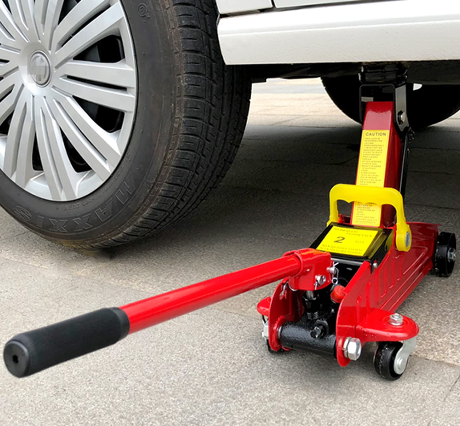 Wymiana uchwytu podnośnika podłogowego 2 ton, poziomy uchwyt podnośnika hydraulicznego do podnośnika samochodowego uchwyt dźwigni dźwigni akcesoria zamienne czerwony