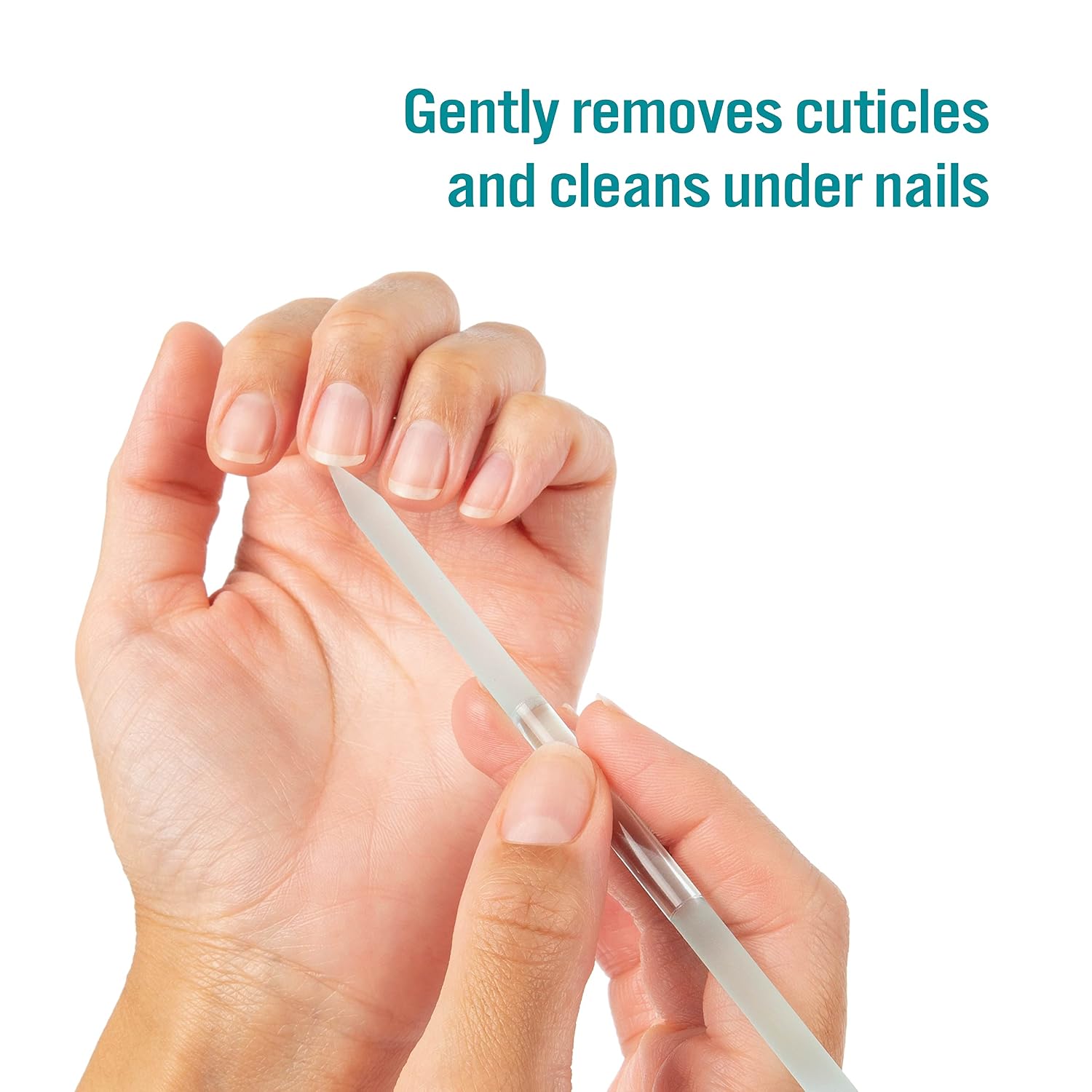 TRIM Dual Ended Glass Cuticle Tool with Storage Case – Gently Removes Cuticles and Cleans Under Nails – Made from Long-Lasting Non-Porous Glass – Easy to Wash Away Debris