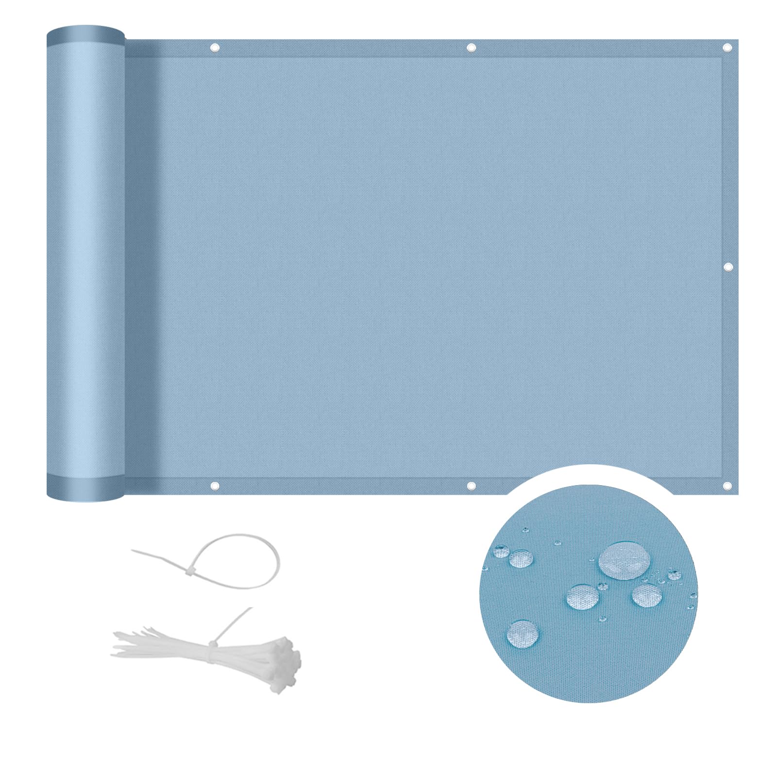 COOL AREA Balcony Screen Polyethylene Waterproof Anti-UV Fence Cover for Balcony Garden, 90 x 300 cm, Dark Grey-Blue Anthracite-image-46