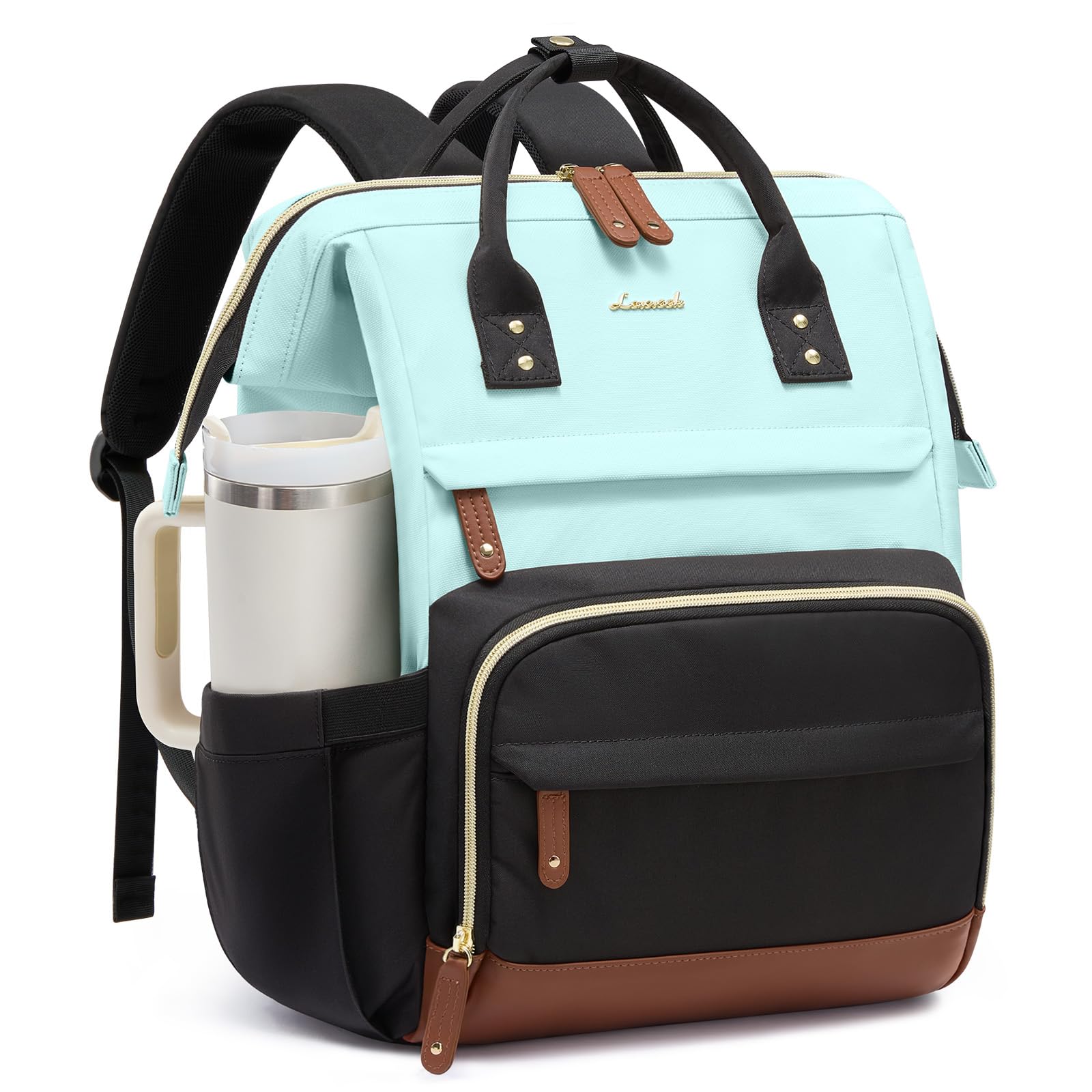LOVEVOOK Laptop Backpack for Women, 15.6 Inch Work Business Backpacks Purse With Large Capacity, Waterproof Nurse Bag College Bookbag for School, Waterproof Casual Daypack for Travel