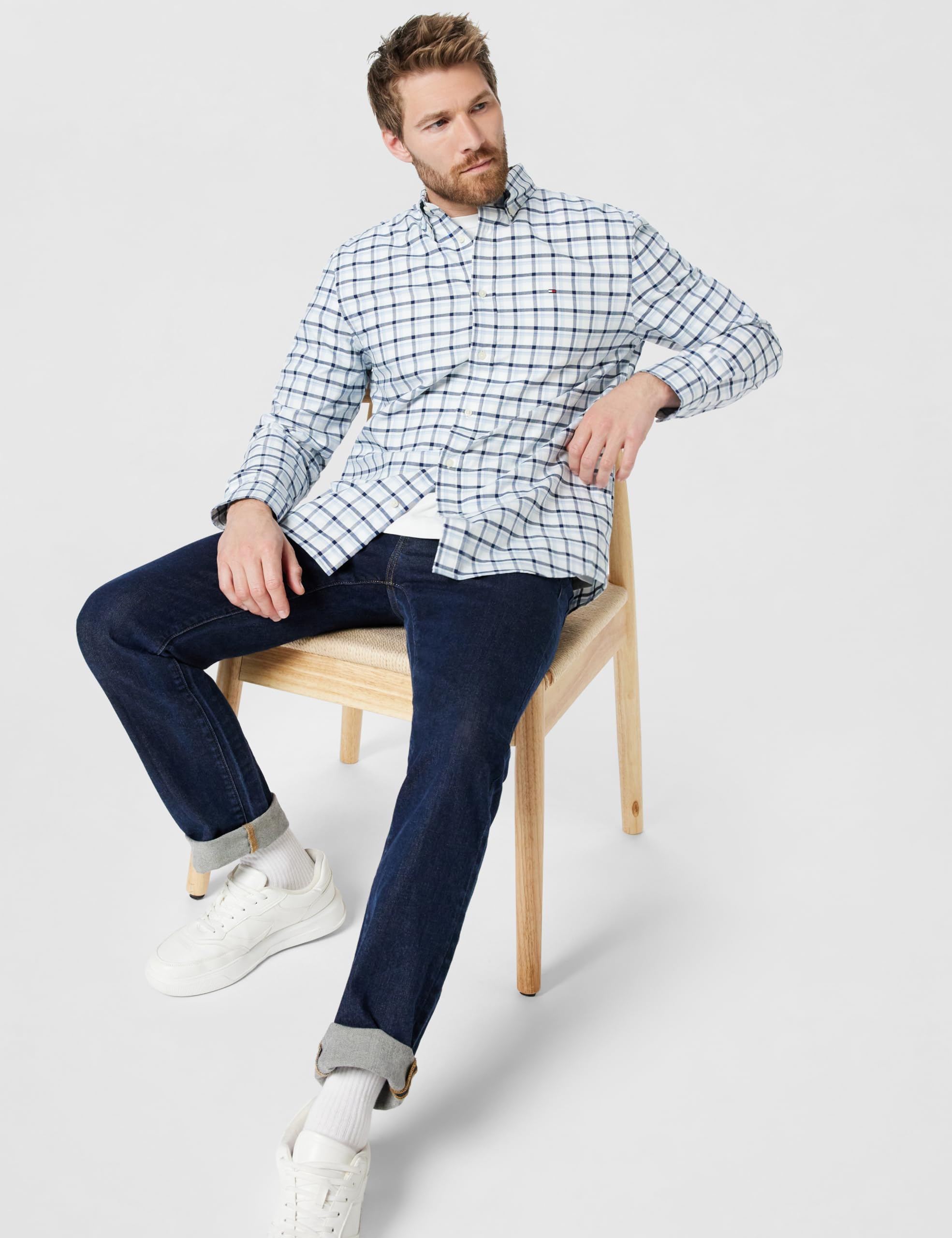 Tommy Hilfiger Herren Hemd Heritage Oxford Easy Check Regular Fit