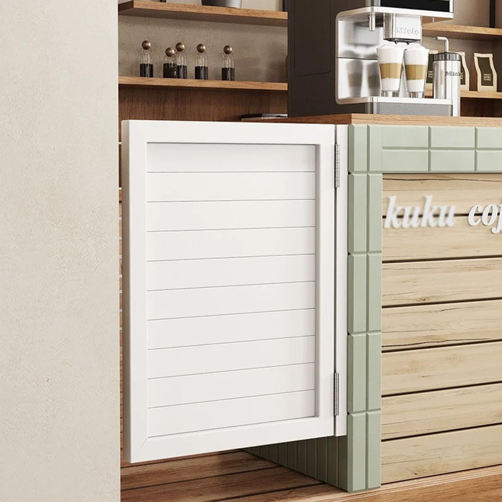 Porte battante de saloon, porte battante de café simple avec Vis incluses | Charnières métalliques, idéale pour une entrée, un bar, une cuisine, un couloir ou une décoration western(White,W50xH70CM)
