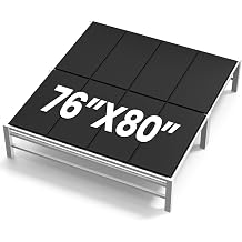 76x80 King Size Folding Bunkie Board, Black Under Mattress Support Board