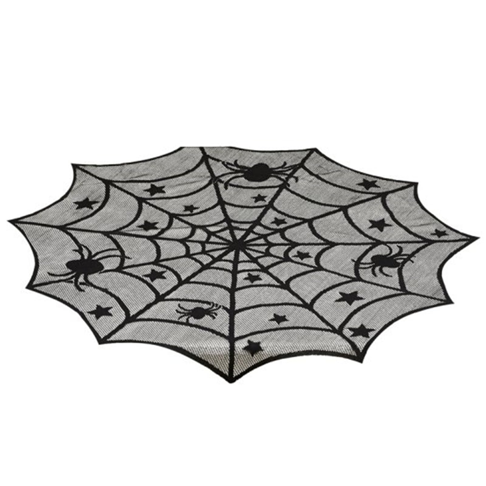 Elnwnnkc Contemporary Spiderweb Tabletop Essential Round Tablecloth, Fabric for Living Room Elegant Table Toppers Round Table Covers
