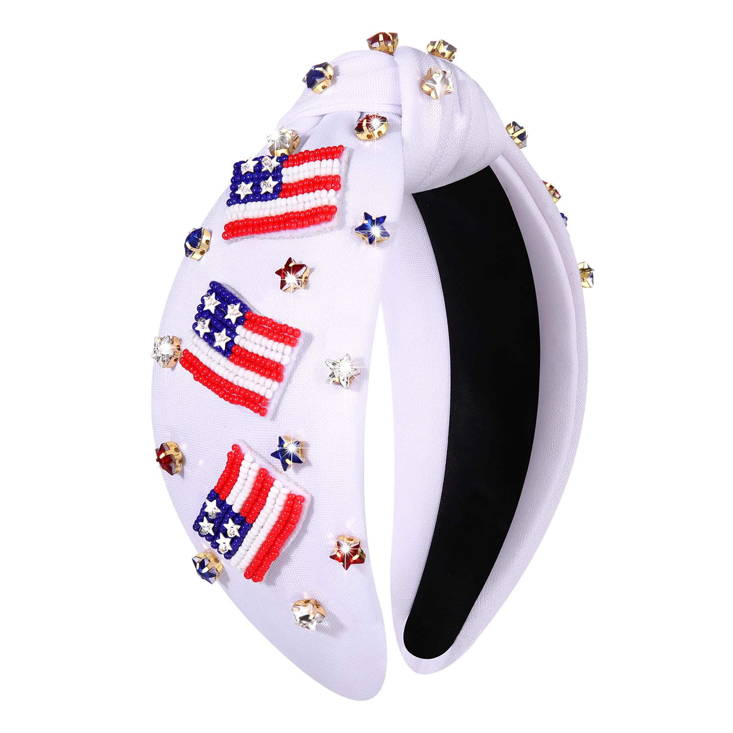 Amazon.com : mokkia Patriotic Headband - Knotted Red White  display picture 3