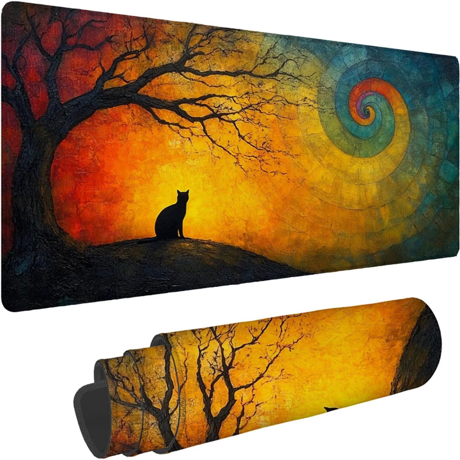 Gamingowa podkładka pod mysz 1200 x 600 x 3 mm, XXL, wodoszczelna, odporna na ścieranie, ze zszytymi krawędziami, kolorowa podkładka na biurko, poprawia prędkość i precyzję, do komputera, laptopa