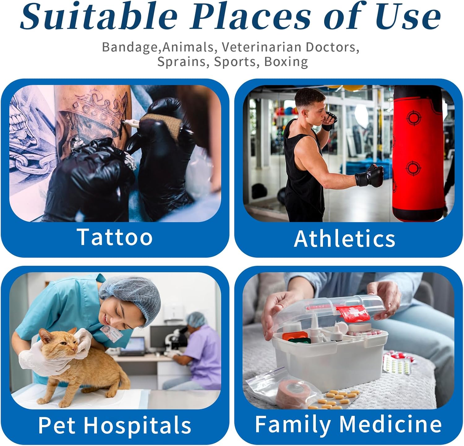 Frontline 24 Pack Self Adhesive Bandage Wrap 2" x 5 Yards Athletic Tape Vet Wrap Tattoo Supplies Wrap Medical Supplies Elastic Cohesive Bandage Wrist Ankle Sports Tape (Beige) - Image 6