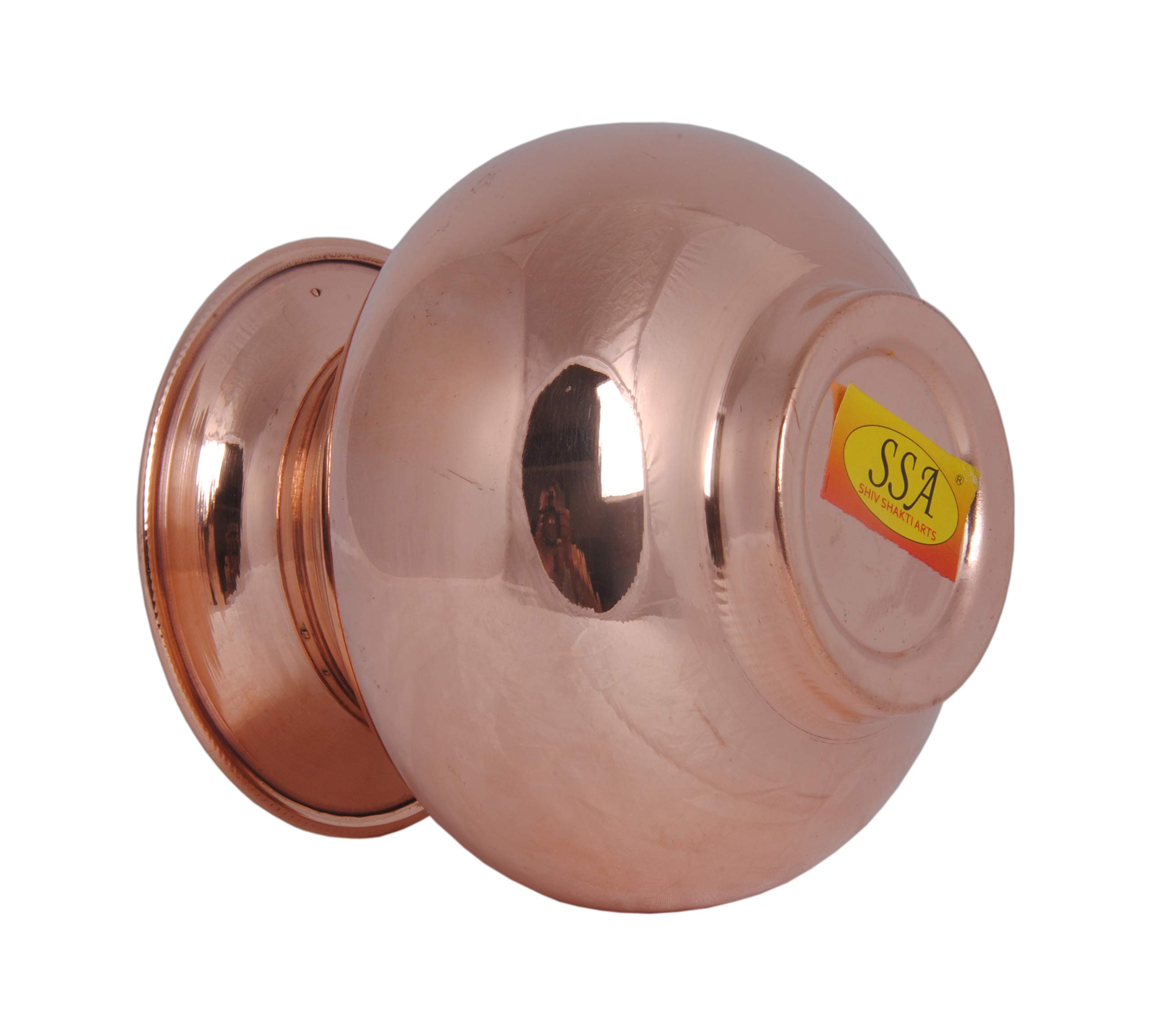SHIV SHAKTI ARTS Handmade Pure Copper Awesome Kalash/Lota with Shining Design Volume=700 ML for Diwali, Pooja, Festival-Home Decoration::Set of 1
